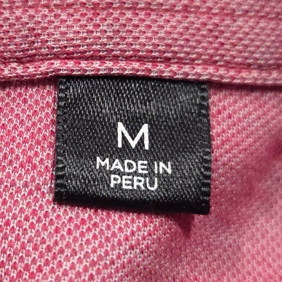 Travis Mathew Polo Shirt Mens Medium Red Heathered Short Sleeve Golf Pima Cotton - Picture 6 of 9